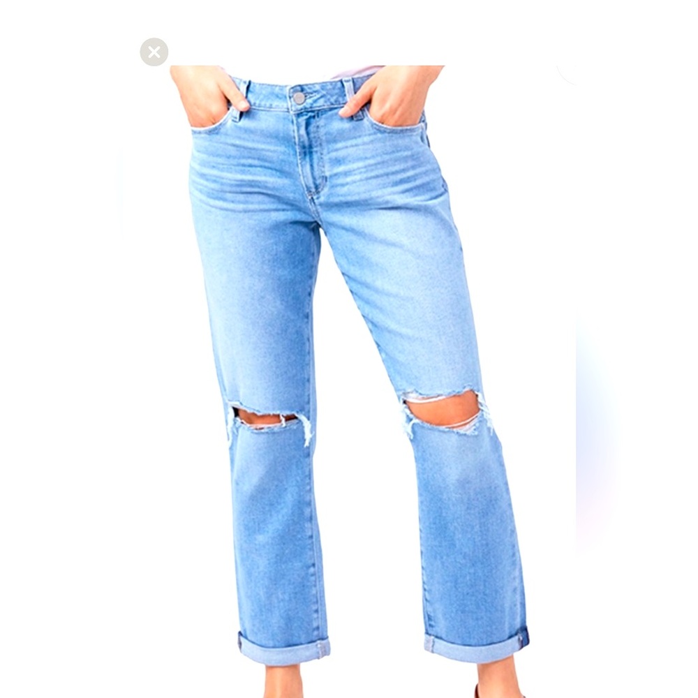 PAIGE Women's Brigitte Mid Rise Boyfriend Jeans
